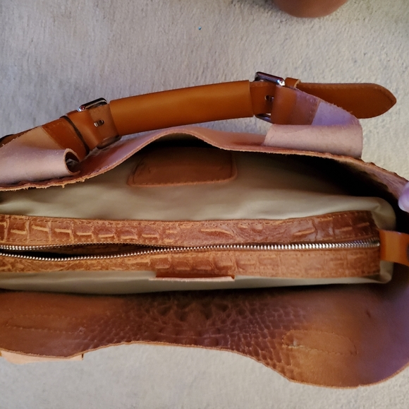 NEW Sharo Genuine Leather Deleite Large Tote Handbag Made in Italy - Picture 5 of 10